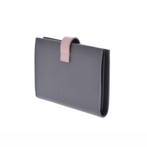Celine Strap fold Calfskin Wallet Bi Gray Pink